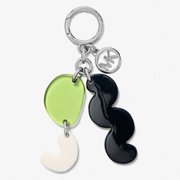 Michael Kors Silver and Black Charm Key Chain - Picture 1 of 1